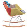 LeisureMod Willow Twill Fabric Eiffel Rocking Chair, Multi