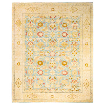 Eclectic, One-of-a-Kind Hand-Knotted Area Rug Light Blue, 8'4"x10'1"