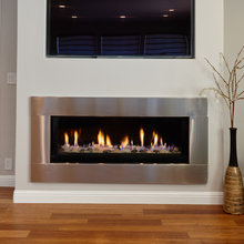 Living room fireplace modern