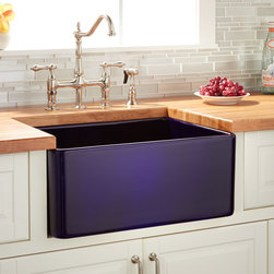 20" REINHARD FIRECLAY FARMHOUSE SINK - SAPPHIRE BLUE - Kitchen Sinks