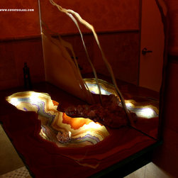Coyote Glass Design - Geode Intergal - Vanity Tops And Side Splashes