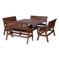 Jensen Leisure 5 PC Amber II/Beechworth Set - Outdoor Dining Sets