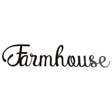 Farmhouse Metal Wall Words, Painted Black