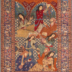Persian Isfahan rug 5'3 X 7'3 - Area Rugs