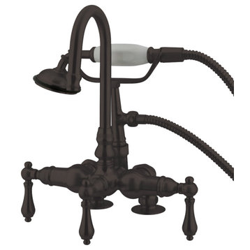 Kingston Brass 3-3/8" Deck Mount Tub Faucet w/Hand Shower, Oil Rubbed Bronze