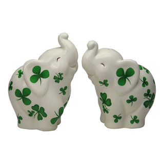 Cosmos Shamrock Elephant Salt & Pepper Shakers