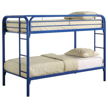 Metal Twin Over Twin Bunk Bed, Blue