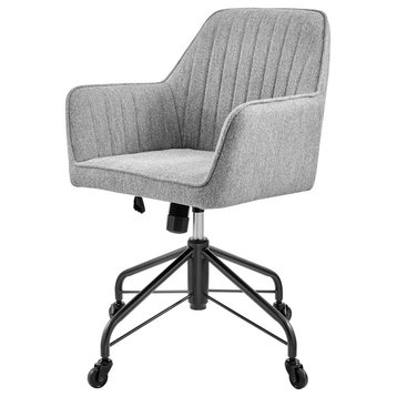 Thompson Fabric Swivel Office Arm Chair, Strata Gray