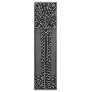 Vertical Royal Palm Pull, Antique-Style Pewter