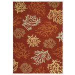 Couristan Inc - Couristan Outdoor Escape Sea Reef Indoor/Outdoor Area Rug, Terra Cotta, 5'6x8' - Paying homage to nature's purest pleasures, the Outdoor Escape Collection is Couristan's newest addition to the weather-resistant area rug category. Offering picturesque renditions of various outdoor scenes, these durable performance area rugs have a novelty appeal that is perfect for complementing themed decor. Featuring a unique hand-hooked construction, each design in the collection showcases a textured loop pile that adds dimension to the motifs. With patterns like beach landscapes, lighthouses, and sea shells, these outdoor/indoor area rugs create a soothing atmosphere reminiscent of treasured vacation spots and outdoor hobbies. Welcoming the delights of bare feet, they are surprisingly sturdy and are designed to withstand the rigors of outdoor elements. Made with 100% fiber-enhanced Courtron polypropylene these whimsical floor fashions are mold and mildew resistant and can be used in a multitude of spaces, like covered outdoor patios, sunrooms, and kitchens. Easy to clean, these multi-purpose area rugs are an ideal selection for households where fun is the essential ingredient.