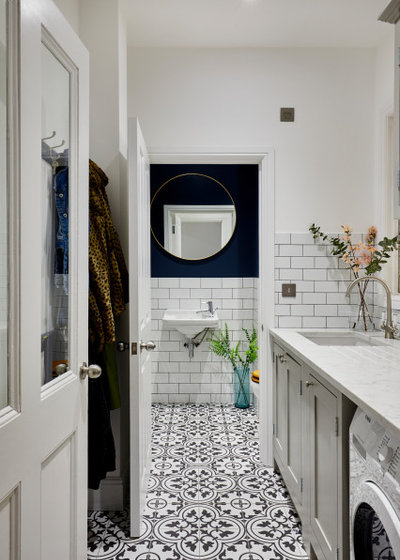 Transitional Laundry Room by Design Squared Architects