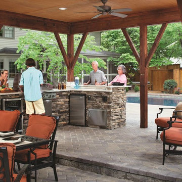 Outdoor Living Space - Stone Patio, Covered Patio, Outdoor Kitchen, Fire Pit