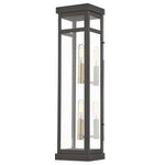 Livex Lighting - Livex Lighting 20706-07 Hopewell - 22" Two Light Outdoor Wall Lantern - The design of the Hopewell outdoor wall lantern giHopewell 22" Two Lig Bronze Clear Glass *UL: Suitable for wet locations Energy Star Qualified: n/a ADA Certified: n/a  *Number of Lights: Lamp: 2-*Wattage:60w Candelabra Base bulb(s) *Bulb Included:No *Bulb Type:Candelabra Base *Finish Type:Bronze