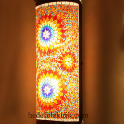 Orange Half Turkish Style Mosaic Lighting Wall Sconce - Wall Sconces