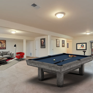 Village Green Ave Basement "Virtually Staged" After