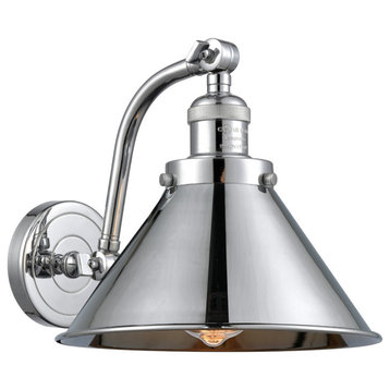 1-Light Dimmable LED Briarcliff 8" Sconce, Polished Chrome