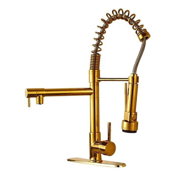 Venezuela Gold Kitchen Sink Faucet With Pull Down Faucet