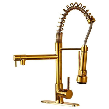 Venezuela Gold Kitchen Sink Faucet With Pull Down Faucet