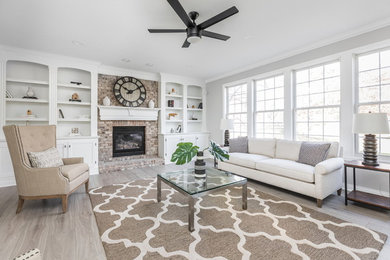 Example of a cottage family room design in Indianapolis