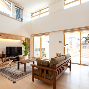 コートヤードのある未来スタイルの家