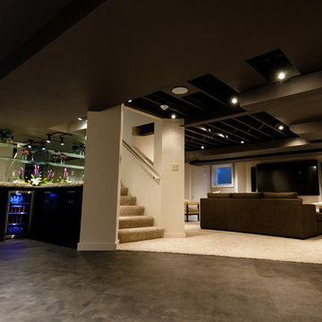 Ladue Home Renovation for Media Room, Exercise Area, & Bar