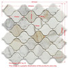 Crema Marfil Marble Medium Lantern Arabesque Mosaic Tile Polished, 1 sheet
