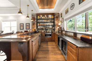 Home bar - craftsman home bar idea in Atlanta