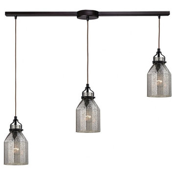 Glam Luxe Traditional Three Light Chandelier in Oil Rubbed Bronze Finish
