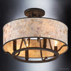 Luxury Moroccan Bronze Semi-Flush Drum Ceiling Light, UQL2050 Chicago Collection