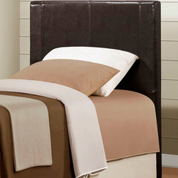 815TPU-1 COPLEY CONTEMPORARY DARK BROWN PU LEATHER KIDS TWIN HEADBOARD - Headboards