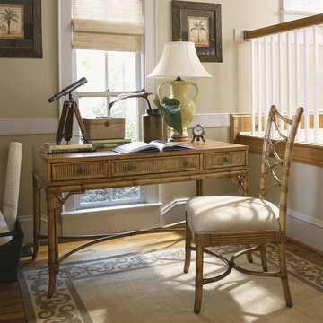 Clearwater Writing Desk With Three Drawers & Bamboo Accents