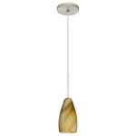 Besa Lighting - Besa Lighting 1XT-7198HN-SN Karli - One Light Cord Pendant with Flat Canopy - The Karli features a softly radiused glass, that wKarli One Light Cord Bronze Honey Glass *UL Approved: YES Energy Star Qualified: n/a ADA Certified: n/a  *Number of Lights: Lamp: 1-*Wattage:50w GY6.35 Bi-pin bulb(s) *Bulb Included:Yes *Bulb Type:GY6.35 Bi-pin *Finish Type:Bronze