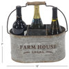 Farmhouse Gray Metal Wine Holder 98469