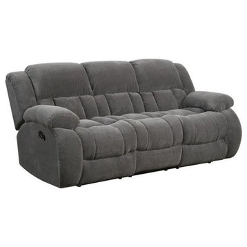 Bowery Hill Casual Reclining Sofa in Charcoal