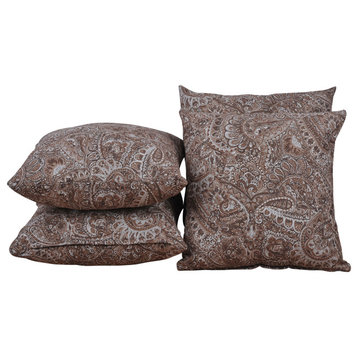 Paisley Suede 4 Piece Pillow Shell Set, Carafe, 20"x20"