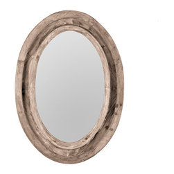 Rustic Finish Oval Mirror - Wall Mirrors