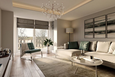 Trendy living room photo in Glasgow