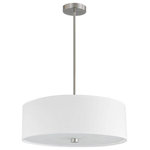 Dainolite - Dainolite 571-204P-SC-WH Everly, 4 Light Pendant, Chrome - Warranty: 1 Year Room Style: Living/FoyEverly 4 Light Penda Satin Chrome White F *UL Approved: YES Energy Star Qualified: n/a ADA Certified: n/a  *Number of Lights: 4-*Wattage:100w E26 bulb(s) *Bulb Included:No *Bulb Type:E26 *Finish Type:Satin Chrome