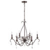 LNC  6-Light Chandeliers French Country Crystal Waterdrop Adjustable Light