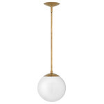Hinkley Lighting - Hinkley Warby Small Pendant 3747HB-WH, Heritage Brass - Add a mid-century modern design pop to a multitude of spaces with Warby. The clear glass globe is ideal for vintage-style bulbs. Tailor Warby to your personal style by modifying the length of the stems; or choose to install sconces with the globe either up or down. Vintage style bulbs are available for both sizes.