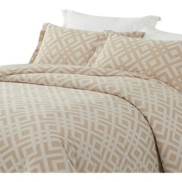 Yue Home Textile Yarn-Dyed Cotton Duvet Cover Set, Dune, King