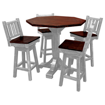 Barnwood Style Timber Peg 5-Piece Bistro Set, Thunder White and Michael's Cherry, 42 Inch, Bar Height