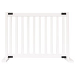 Dynamic Accents - Kensington Series 20" Tall Free Standing Solid Wood Pet Gates, Small, White - Kensington Series 20" Tall Free Standing Solid Wood Pet Gates are Handcrafted by Amish Craftsman - Small - White Kensington Series 20" Tall Free Standing Solid Wood Pet Gates are Handcrafted by Amish Craftsman. The Kensington has a unique sliding width adjustment feature which makes the width easily expandable without the use of tools.  Available in two sizes (Small) which will span 28" up to 48" wide openings and (Large) from 41" up to 72" wide openings. Spindles are spaced 1.75" apart for affective containment of small and large breeds. The wide leg base prevents tipping and the Free Standing design means that no installation is necessary. The Kensington is handcrafted using mortise and tenon construction and our beautiful finishes are applied with care and attention to detail to ensure lasting durability. Made in the USA.Hardwood construction with top quality mortise & tenon joineryFreestanding design-no mounting installation is necessaryWide leg base prevents tippingEasy sliding width adjustment requires no toolsAnti-skid rubber feet add stability for hard surfacesSpans openings up to 4 ft (48")13/4" spindle spacing provides containment for all breeds