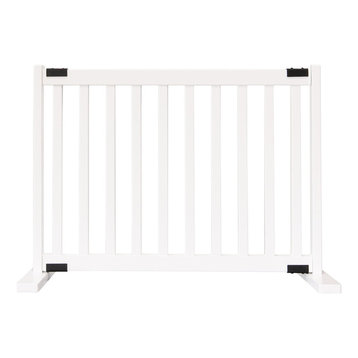 Kensington Series 20" Tall Free Standing Solid Wood Pet Gates, Small, White