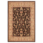 Bareens Designer Rugs - Oriental Ziegler Loraine Brown Tan Hand-Knotted Wool Rug - 8'2'' x 9'9'' - Enhance the ambiance of your home with this magnificent Persian-influenced Turkish hand-knotted rug made by skilled artisans capable of creating the most exceptional vegetable dyes and hand-spun wool. This exquisite handmade rug is a one-of-a-kind Peshawar Kafkaz, otherwise identified as Chobi, Chobi Peshawar, Oushak, or Ziegler rug. These handmade rugs are crafted in Pakistan utilizing superior-quality wool imported from Australia, New Zealand, and Korea in two types of weaves: the Persian weave and the Mori weave. This rug is meticulously crafted by hand using the finest natural vegetable dyes extracted from local plants. The artisans use a blend of hand-spun local and fine merino wool, resulting in a rug with a compelling texture, higher lanolin content, and longer staple. The artisans occasionally incorporate natural or artificial silk into the pile to enhance specific motifs. The finished product is an awe-inspiring execution of flawless design and an understated palette that exudes elegance.
