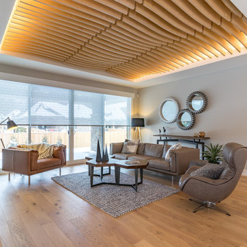 3-Sided Fireplace with Concrete Feature Wall | Fonthill, ON