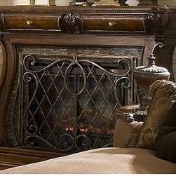 AICO Furniture - The Sovereign Fireplace - 57220FPL-51 - Fabric