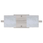 Besa Lighting - Besa Lighting 2WS-787319-LED-SN Paolo - 14.63" 10W 2 LED Bath Vanity - Contemporary Paolo enclosed half-cylinder design features handcrafted glass. This modern wall light offers flexible design potential for a variety of bath/vanity decorating schemes. Mount horizontally or vertically. ADA-Compliant. Our Opal glass is a soft white cased glass that can suit any classic or modern decor. Opal has a very tranquil glow that is pleasing in appearance. The smooth satin finish on the clear outer layer is a result of an extensive etching process. This blown glass is handcrafted by a skilled artisan, utilizing century-old techniques passed down from generation to generation. The vanity fixture is equipped with plated steel square lamp holders mounted to linear rectangular tubing, and a low profile square canopy cover. These stylish and functional luminaries are offered in a beautiful Chrome finish.  Mounting Direction: Horizontal/Vertical  Shade Included: TRUE  Dimable: TRUE  Color Temperature:   Lumens: 450  CRI: +  Rated Life: 25000 HoursPaolo 14.63" 10W 2 LED Bath Vanity Chrome Carrera GlassUL: Suitable for damp locations, *Energy Star Qualified: n/a  *ADA Certified: YES *Number of Lights: Lamp: 2-*Wattage:5w LED bulb(s) *Bulb Included:Yes *Bulb Type:LED *Finish Type:Chrome