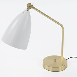Myhre Desk Lamp | White / Brass - Desk Lamps