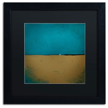 'Teal Horizon' Matted Framed Canvas Art by Nicole Dietz